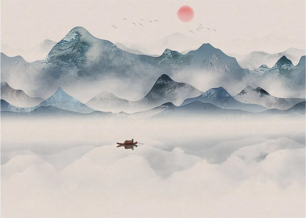 Obraz - Údolie modrých hôr (70x50 cm)