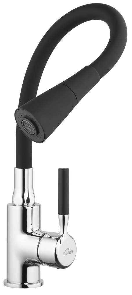 Invena Pogo, vysoká drezová batéria 2-funkčná, čierna-chróm, INV-BZ-80-L04-L