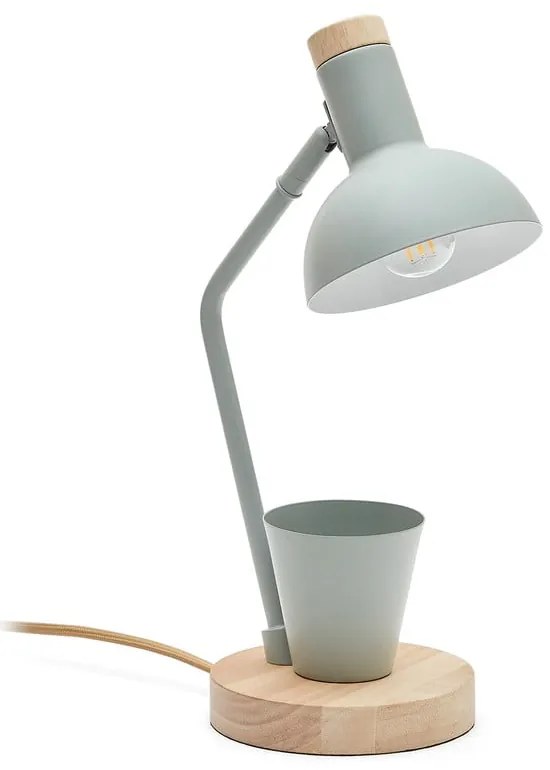 Stolová lampa v mentolovej farbe s kovovým tienidlom (výška 37 cm) Katia – Kave Home