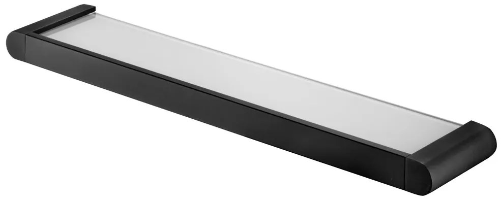 BISK Erga Futura, sklenená polička 540 mm, čierna matná, ERG-02957