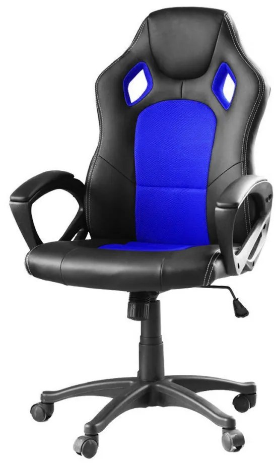 Gamer stolička Basic s farebnou opierkou, modrá