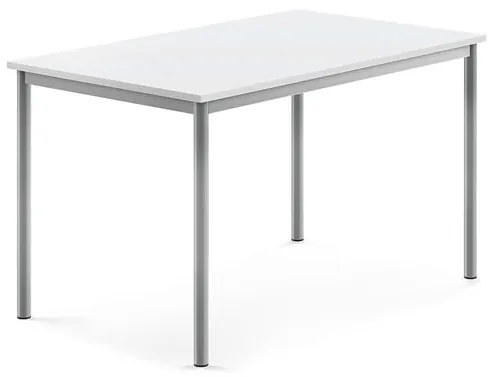 Stôl BORÅS, 1200x800x720 mm, laminát - biela, strieborná