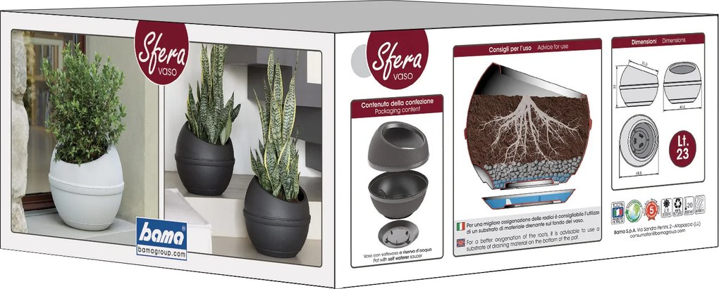 BAMA Kvetináč SFERA 23 l Barva: Antracite