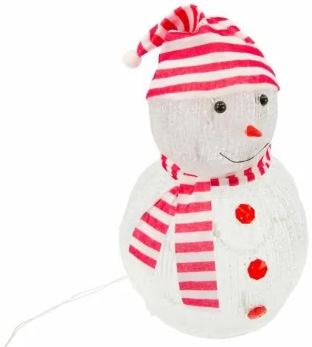 Nexos 5942 Vianočná dekorácia - akrylový snehuliak, studeno biely