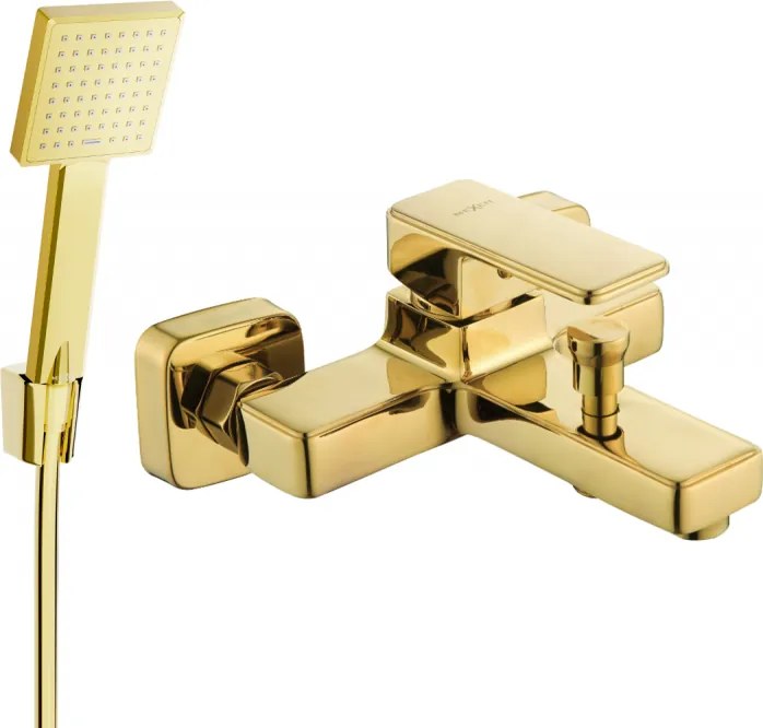 Mexen Cetus R45 vaňová batéria so sprchovacím setom, zlatá - 74433R45-50