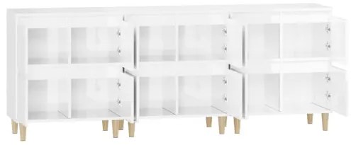 vidaXL Komody 3 ks lesklé biele 60x35x70 cm kompozitné drevo-