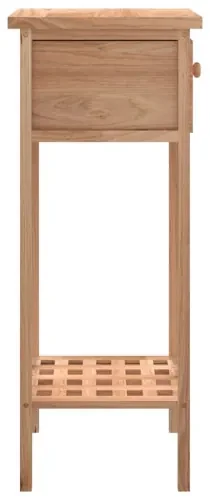 vidaXL Príručný stolík so zásuvkou 25x25x60cm masívne orechové drevo-