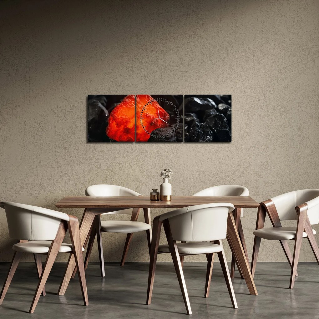 Obraz - Žeravý nerast (s hodinami) (90x30 cm)