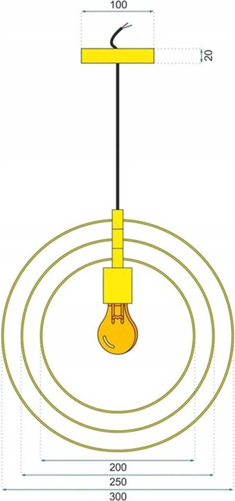 Toolight - závesná lampa E27 APP286-1CP, zlatá, OSW-08404