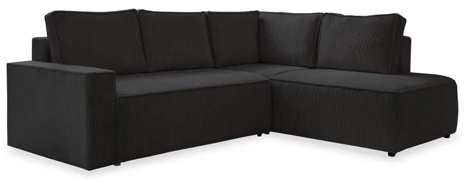 Antracitovosivá menčestrová rozkladacia rohová pohovka (pravý roh) Brave Dave – Miuform