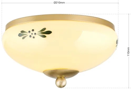 Orion DL 7-672 - Stropné svietidlo LANDHAUS 1xE27/60W/230V pr. 21 cm mosadz/béžová