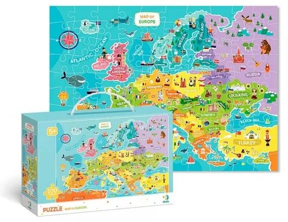 Puzzle Mapa Európy 64x46cm 100 dielikov
