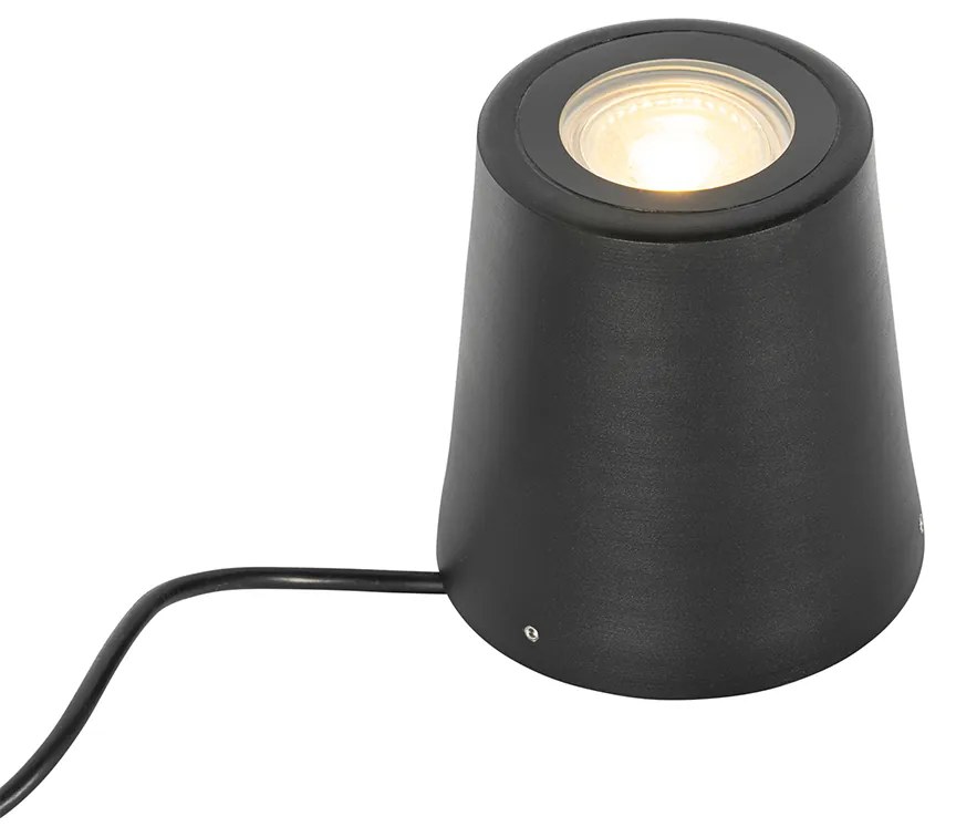 Moderné záhradné bodové svetlo čierne okrúhle IP65 - Lennard