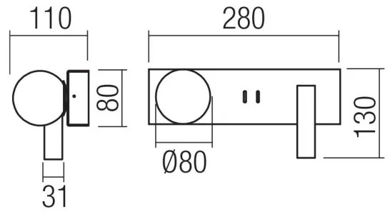 Redo 01-4663 - LED nástenné svietidlo NORMA LED/5W/230V + LED/3W CRI 90 USB čierne
