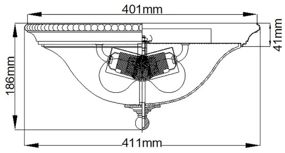 Hinkley - Stropné svietidlo CAMBRIDGE 2xE27/60W/230V zlatá