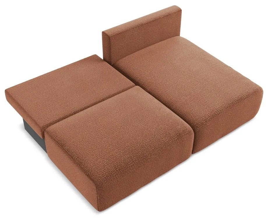 Rozkladacia/s úložným priestorom rohová pohovka v tehlovej farbe (pravý roh) Kalena – Makamii