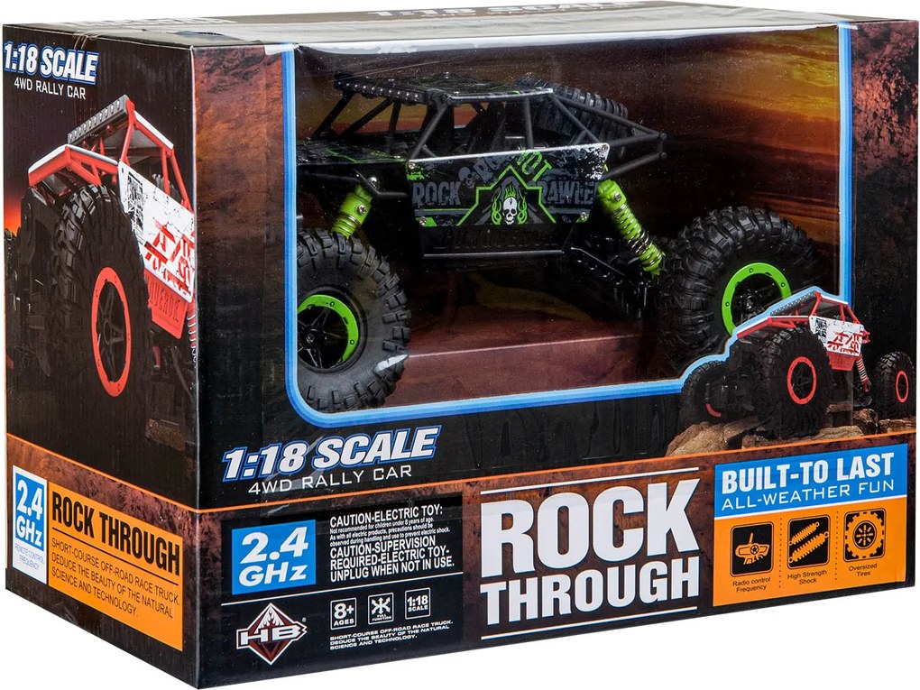 KIK RC Rock Crawler 1:18 terénne auto 4x4, zelené