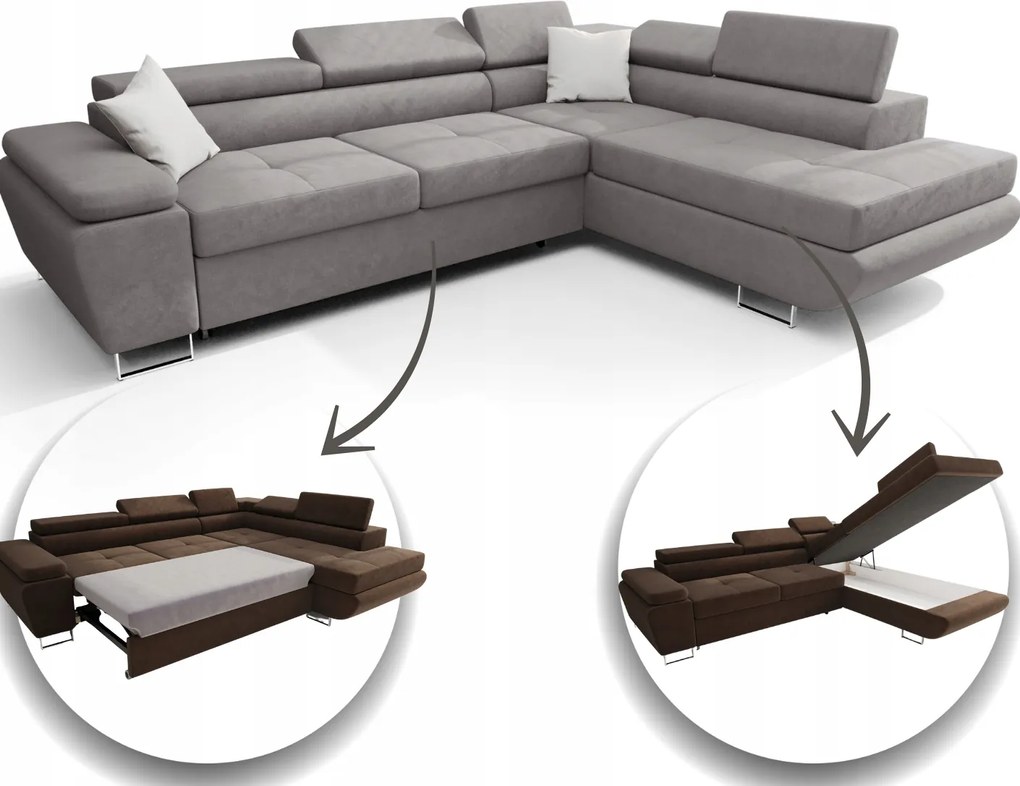 Rozkladací Rohový Úložný Box 272X200, Funkcia Spania, Skladovacia Ponuka Jacob