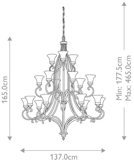 Feiss FE-DRAWING-ROOM18 - Luster na reťazi DRAWING ROOM 18xE27/60W/230V