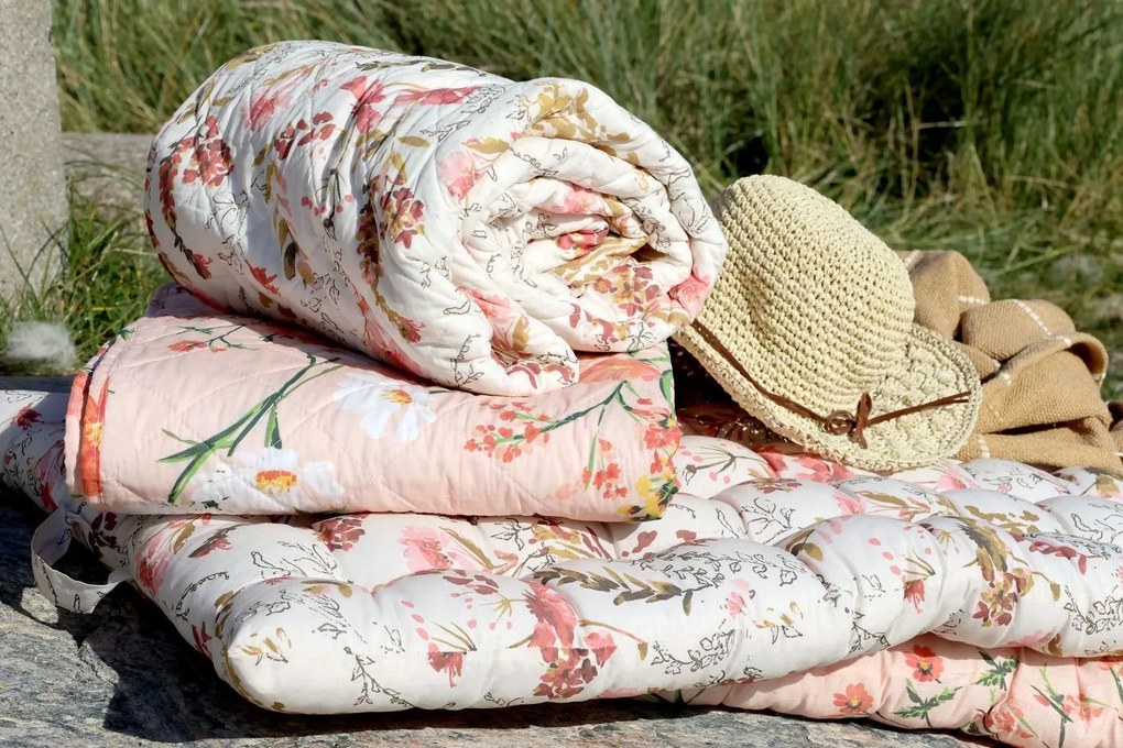Krémový matrac s kvetmi Aix Quilt Wild Flowers - 60*100 cm