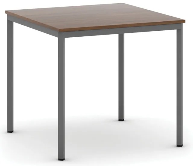 Jedálenský stôl, 80x80 cm, tmavo sivá podnož, orech