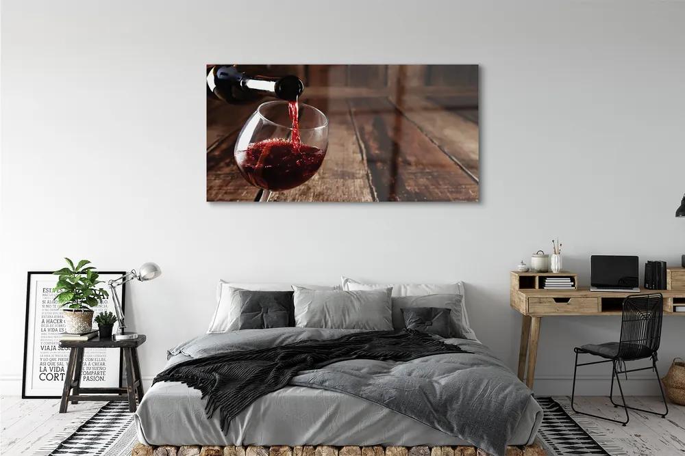 Obraz plexi Dosky poháre na víno 140x70 cm