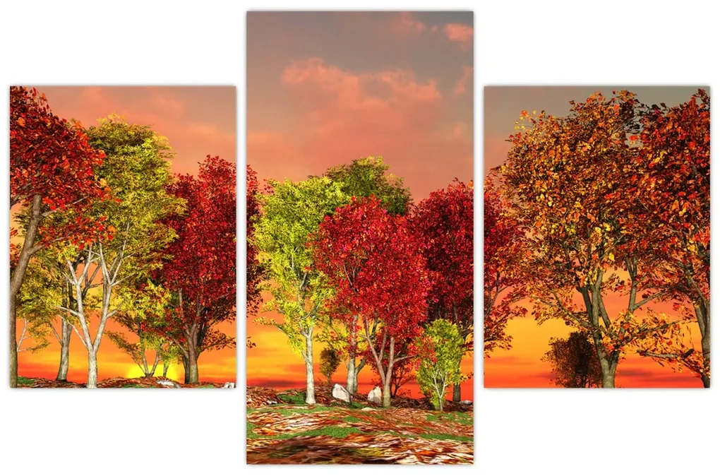 Obraz - Farebné stromy (90x60 cm)