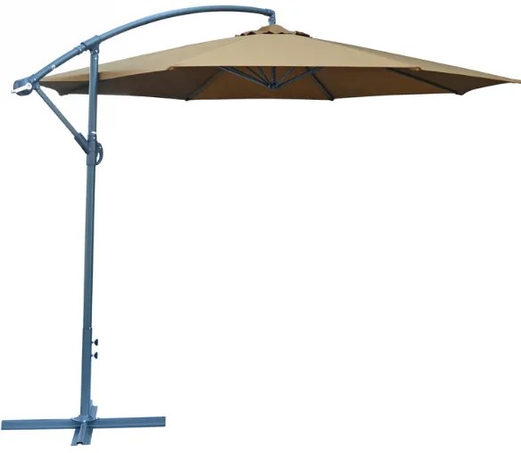 Slnečník kovový  ø 350 cm - hnedá