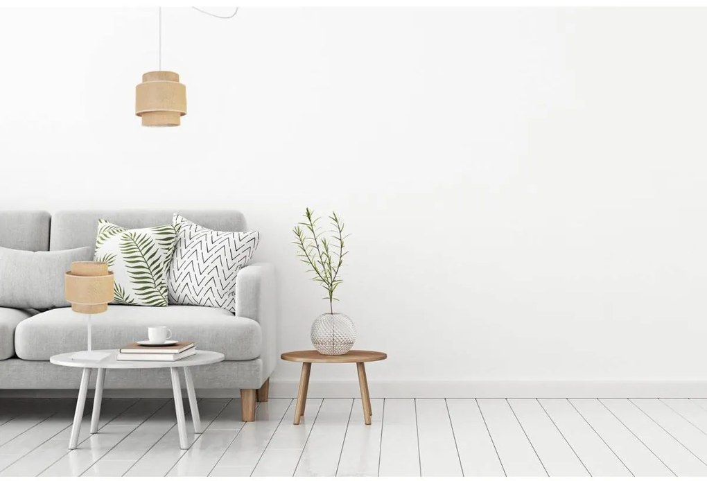 Stolná lampa Boho, 1x jutové tienidlo, (výber z 2 farieb konštrukcie)