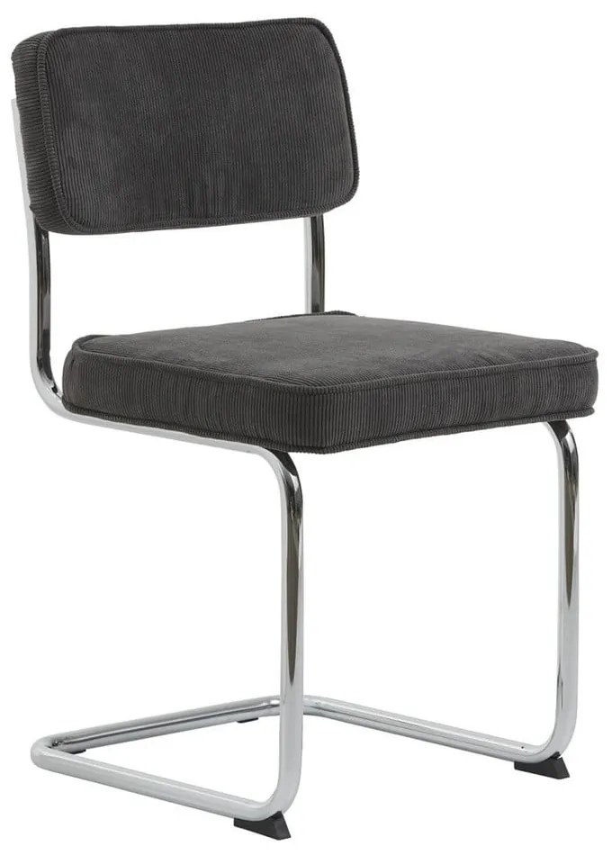 Sivá menčestrová jedálenská stolička Rupert – Unique Furniture