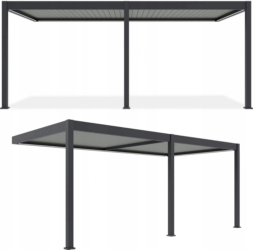 Záhradná pergola na stenu s osvetlením Elegance Wall 3x6