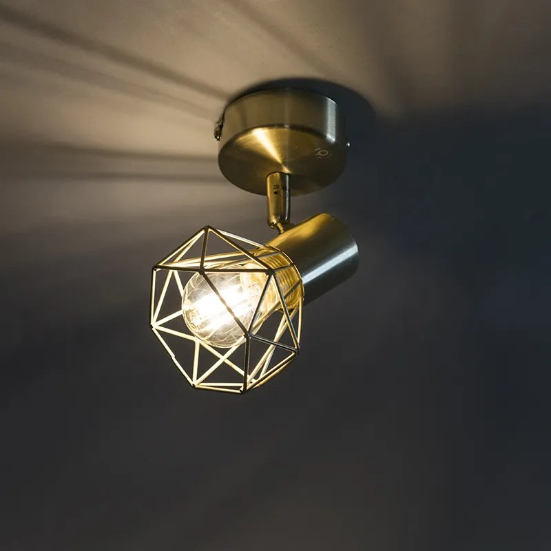 Sada 2 reflektorov Art Deco mosadz otočný a nakloniteľný - Mosh