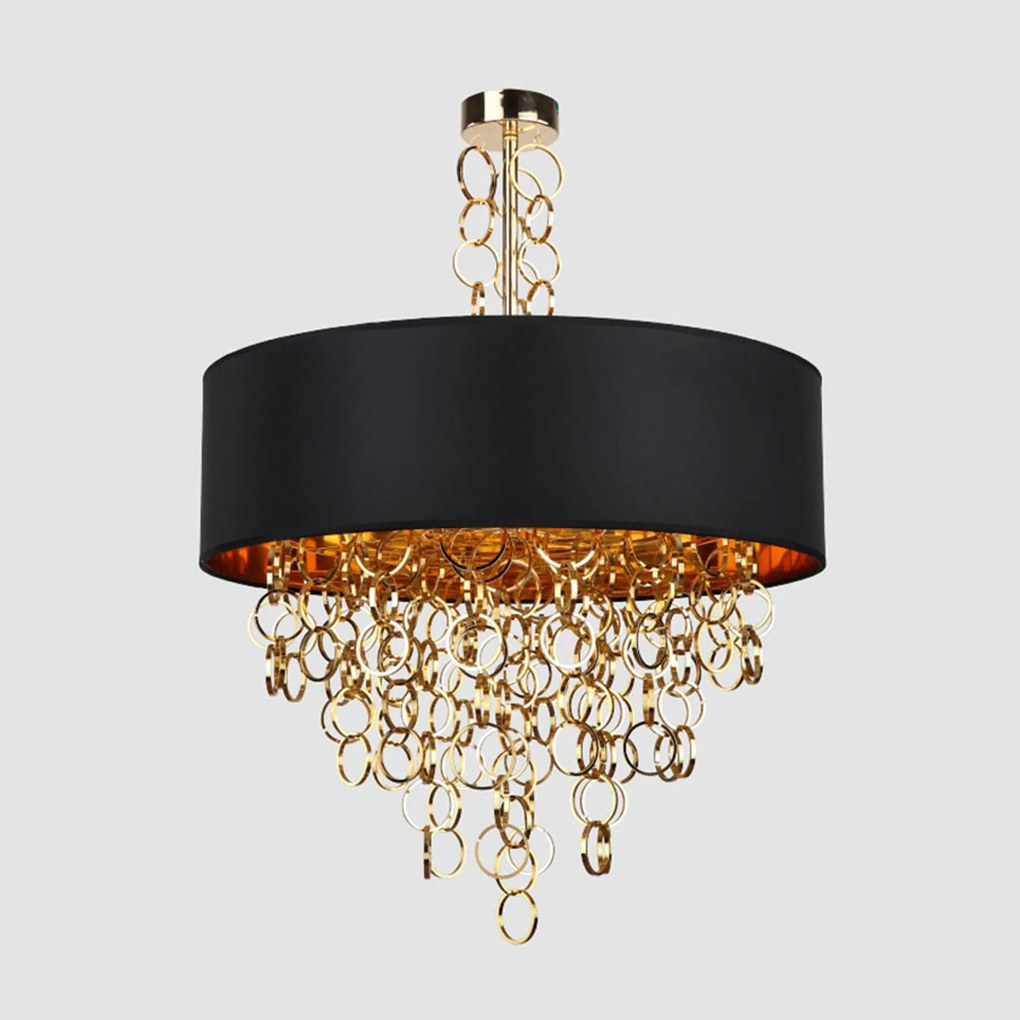Toolight - Závesná lampa 45cm 3xE27 APP683-3CP, čierna-zlatá, OSW-05340