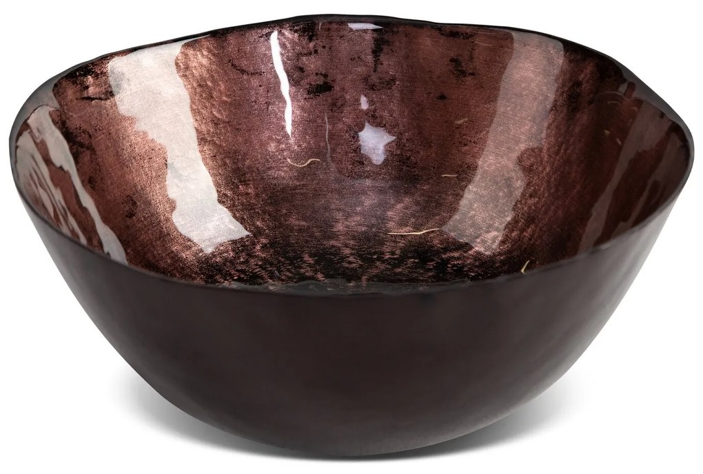 DEKORAČNÁ SKLENENÁ MISKA PATI (01) (FI) 22X8 CM HNEDÝ