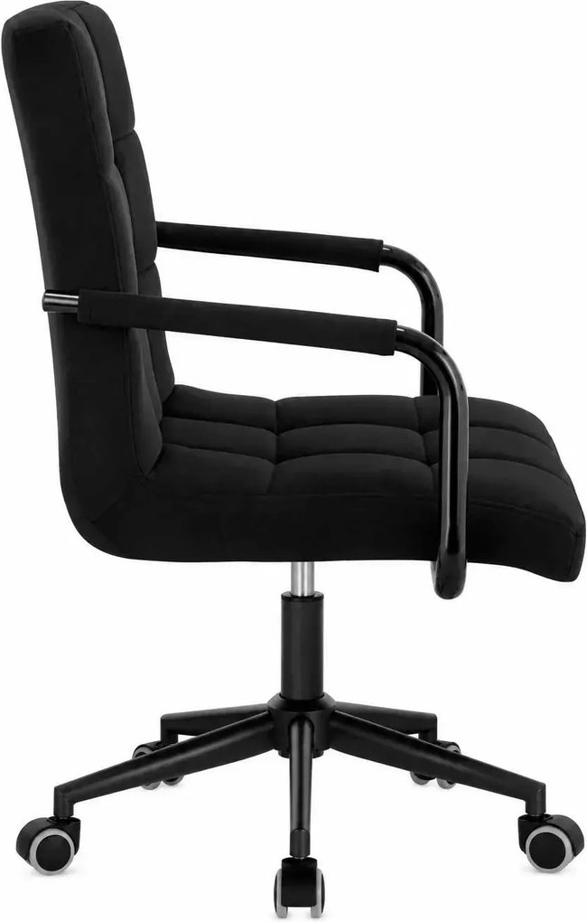 LuxuryForm DESIGN Otočná stolička VERONA BLACK VELUR na čiernej podstave s kolieskami - čierna
