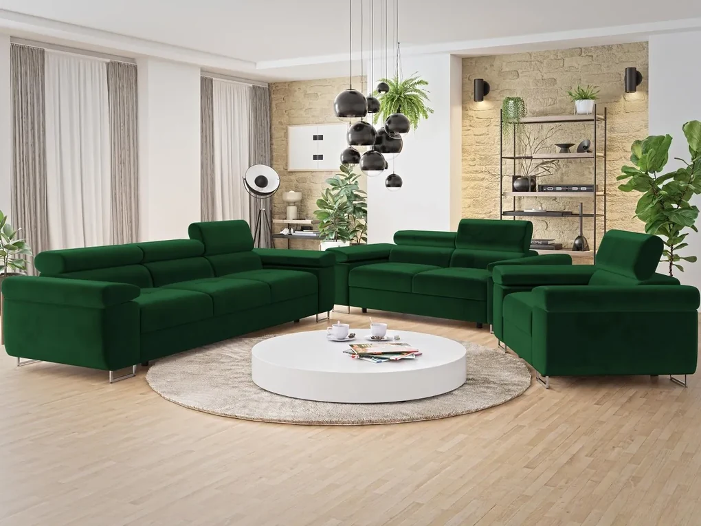 Sedacia súprava Torezio 3+2+1, Dostupné poťahy: ekokoža Soft 11 (čierna) + Lux 06