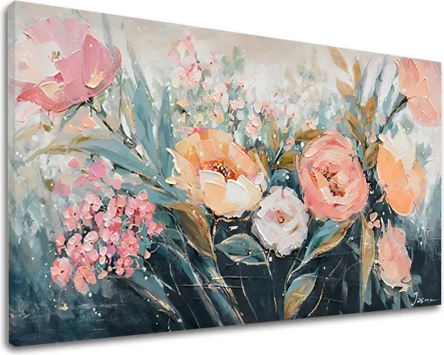 Obraz na plátne KVETINOVÁ ZÁHRADA  - 140x70 cm