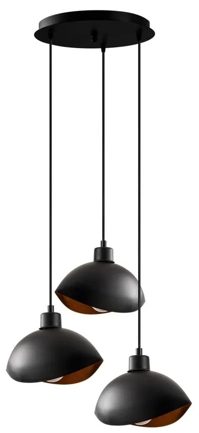 Čierne závesné svietidlo s kovovým tienidlom ø 50 cm Sivani – Opviq lights
