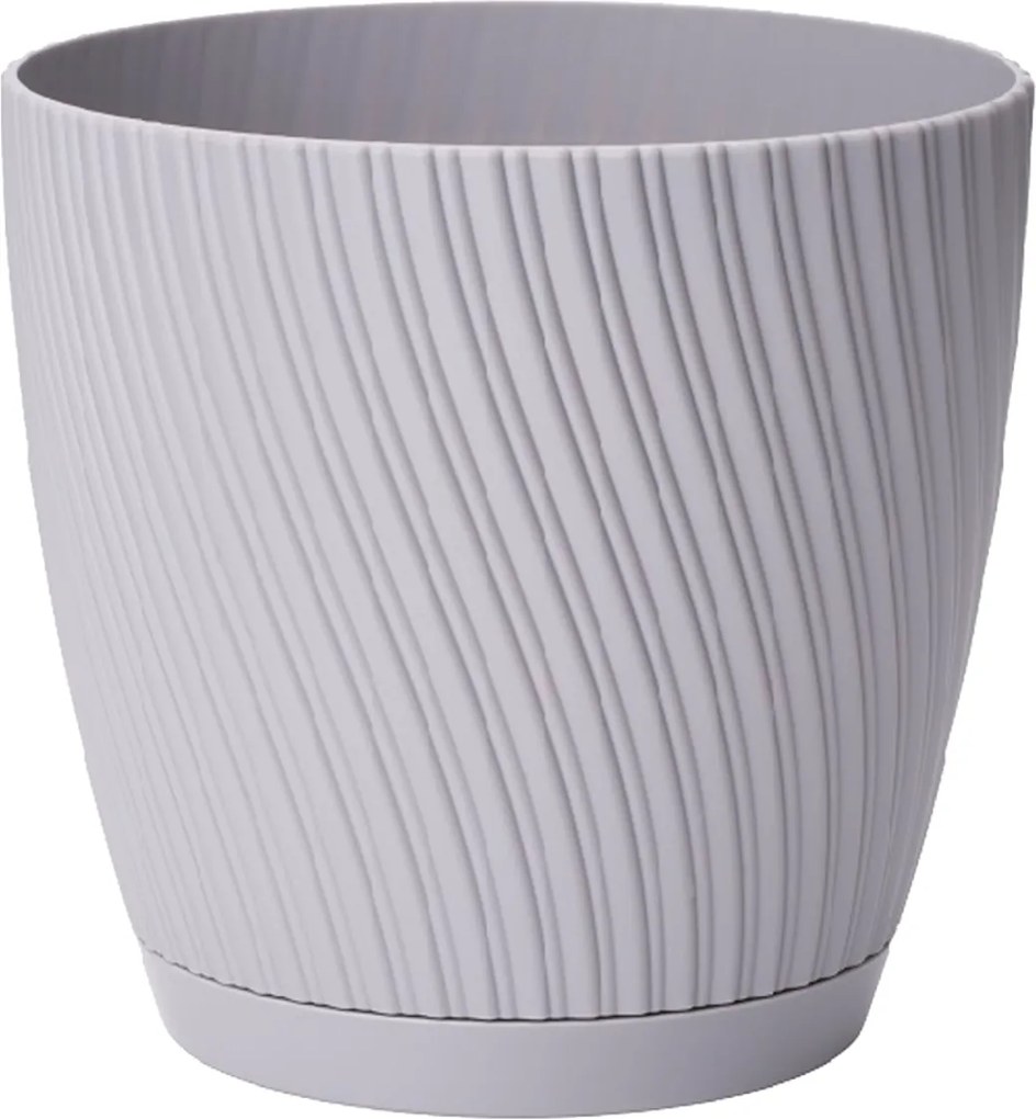 Kvetináč MIKA ECO RECYCLED s podstavcom 270 mm platinová*4568