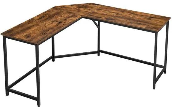 Sconto Rohový písací stôl MONA I čierna/hnedá