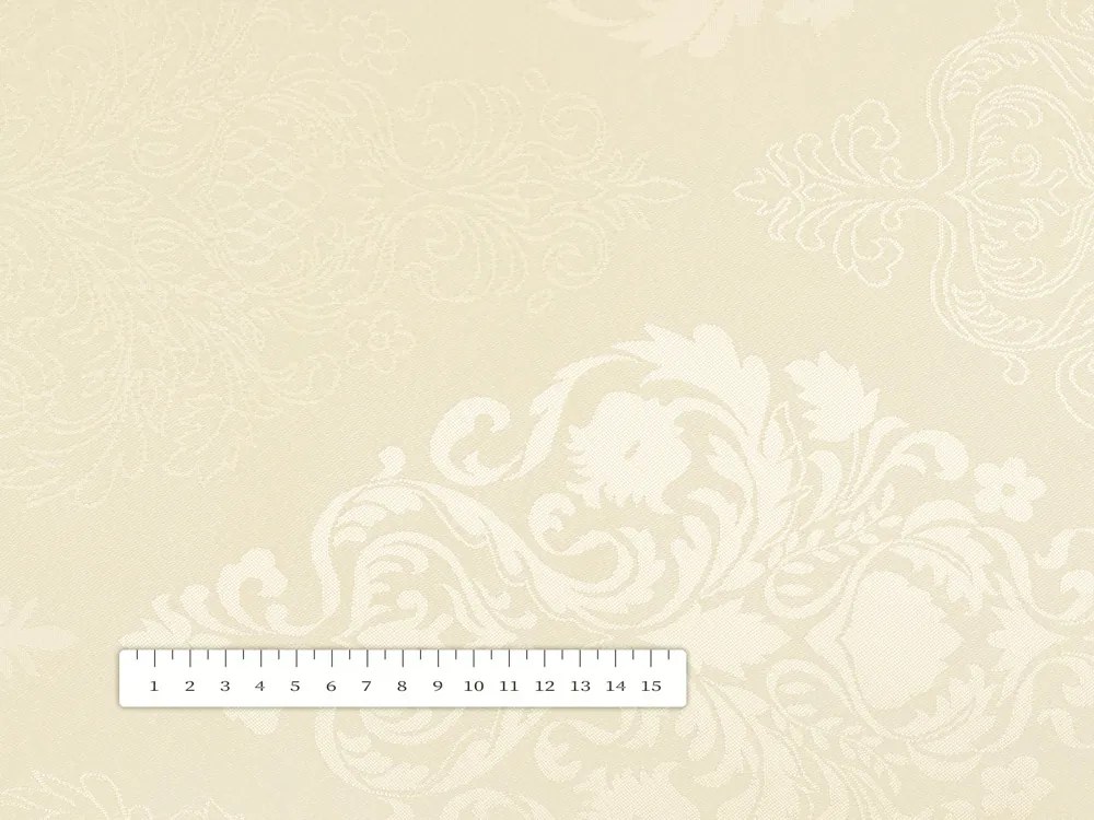 Biante Teflónový oválny obrus TF-104 Svetlo vanilkový zámocký vzor 140x160 cm
