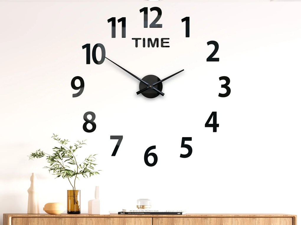 Nástenné samolepiace hodiny Amadeus Time 75 cm čierne