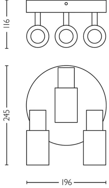 Philips - Bodové svietidlo PALMS 3xE14/25W/230V