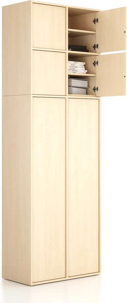 Nadstavba pre skrine FRAME, 4x dvere, 872 x 450 x 854 mm, PUSH-lock, breza