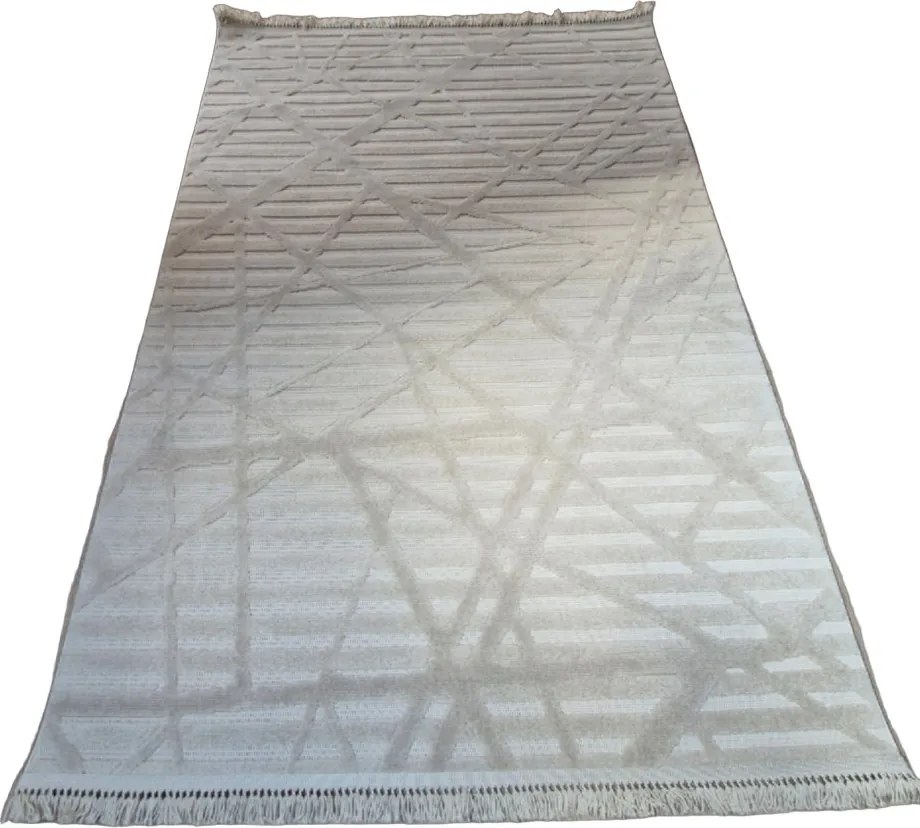 Krémovo-béžový koberec v boho štýle TWIST CREAM 20294A Rozmer: 80x150 cm
