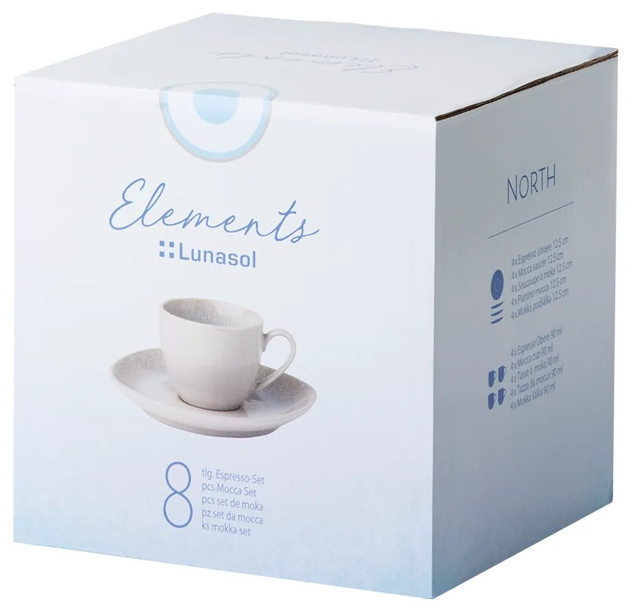 Mokka set 8 ks 90 ml – Gaya Elements North - 492533
