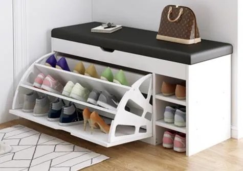 RUDOLF 2 botník na topánky, biely