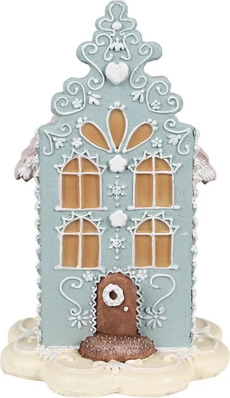 Modrá vianočná perníková chalúpka Gingerbread House - 13*13*20 cm