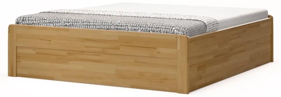 BMB MARIKA s nízkymi čelami - masívna buková posteľ s úložným priestorom 90 x 200 cm, buk masív