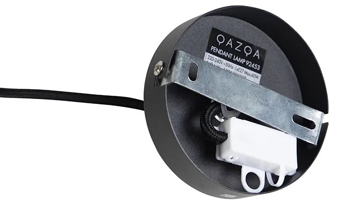 Závesné svietidlo s modrým zamatovým tienidlom so zlatom 40 cm - Combi